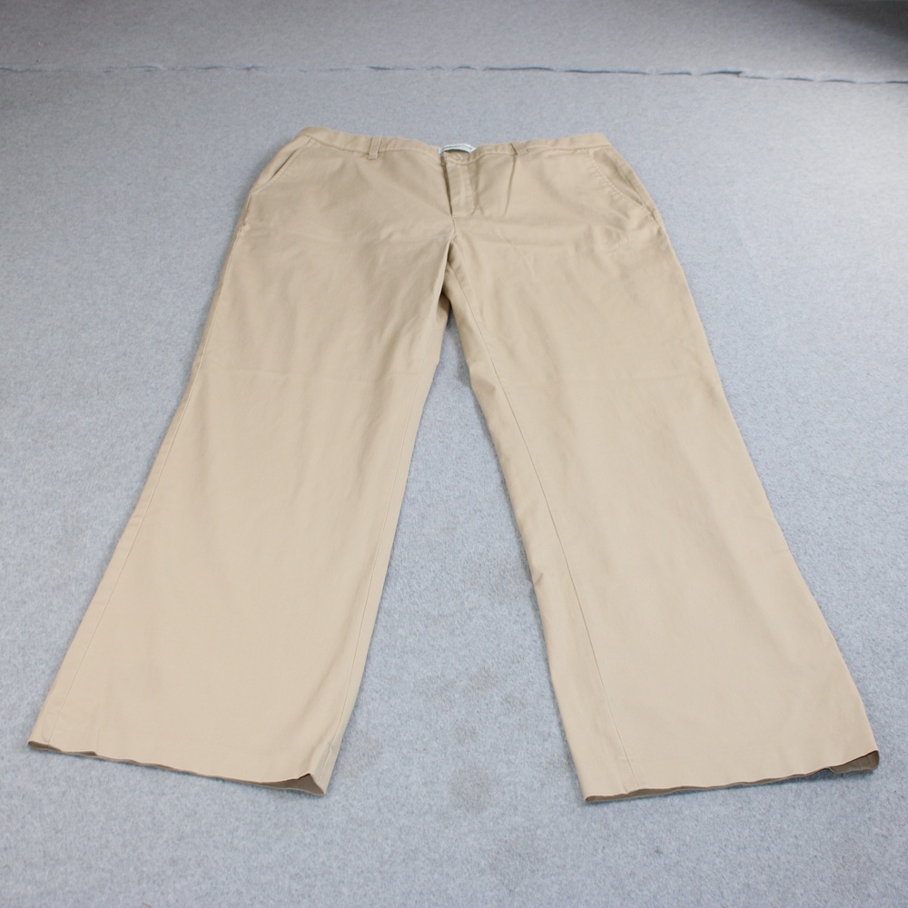 Coldwater Creek Pant Women 14 Beige Stretch Chino Casual Office Heritage Classic